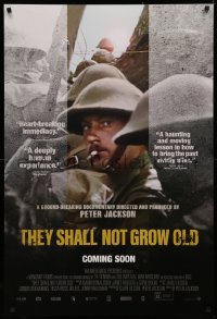 4a1128 THEY SHALL NOT GROW OLD advance DS 1sh 2019 Peter Jackson, restored footage from WWI!