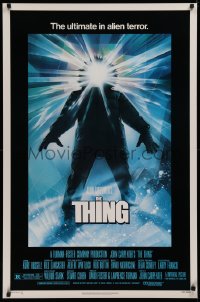 4a1129 THING 1sh 1982 John Carpenter classic sci-fi horror, Drew Struzan, regular credit design!
