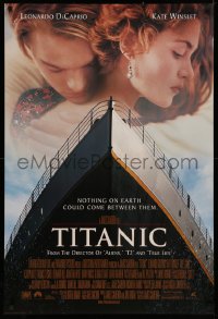 4a1137 TITANIC revised int'l DS 1sh 1997 star-crossed Leonardo DiCaprio, Kate Winslet, directed by James Cameron!