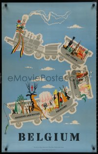 4a0408 BELGIUM 25x39 Belgian travel poster 1950s destinations and attractions by Conrad!