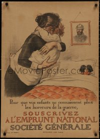 4a0498 SOUSCRIVEZ A L'EMPRUNT NATIONAL 22x31 French WWI war poster 1917 Georges Redon art!
