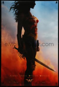 4a1169 WONDER WOMAN int'l teaser DS 1sh 2017 sexiest Gal Gadot in title role/Diana Prince, profile!