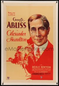 4b0027 ALEXANDER HAMILTON linen 1sh 1931 art of George Arliss as the U.S. Founding Father, ultra rare!