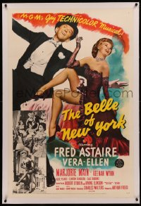 4b0050 BELLE OF NEW YORK linen 1sh 1952 great image of Fred Astaire & sexy Vera-Ellen dancing!