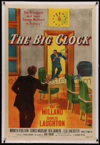 4b0053 BIG CLOCK linen 1sh 1948 Ray Milland in the strangest and most savage manhunt in history!