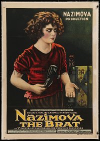 4b0063 BRAT linen 1sh 1919 great art of Nazimova, who is not pleased by French heels, ultra rare!