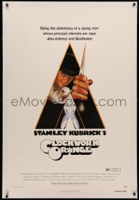 4b0077 CLOCKWORK ORANGE linen rated R 1sh 1972 Stanley Kubrick, Castle art of Malcolm McDowell!