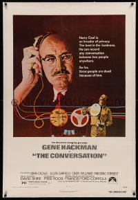 4b0079 CONVERSATION linen 1sh 1974 art of Gene Hackman by Bernard D'Andrea, Francis Ford Coppola