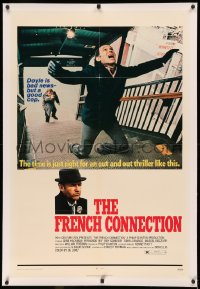 4b0109 FRENCH CONNECTION linen 1sh 1971 Gene Hackman in movie chase, directed by William Friedkin!