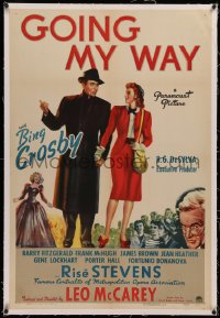 4b0118 GOING MY WAY linen 1sh 1944 Bing Crosby, Rise Stevens & Barry Fitzgerald, Leo McCarey classic!