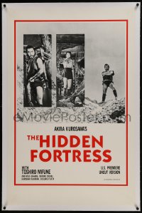 4b0136 HIDDEN FORTRESS linen 1sh R1984 Akira Kurosawa, Toshiro Mifune, samurai classic, uncut, rare!
