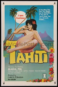 4b0145 I AM CURIOUS TAHITI linen 1sh 1970 sexy Ekaleri artwork of the fabulous naked Maria Pia!