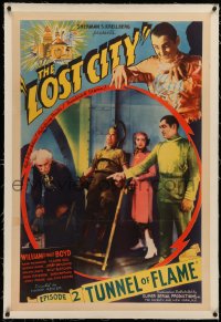 4b0166 LOST CITY linen chapter 2 1sh 1935 jungle sci-fi serial, William Stage Boyd, Tunnel of Flame!