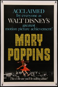4b0176 MARY POPPINS linen style B 1sh 1964 Julie Andrews, Dick Van Dyke, Disney musical classic!