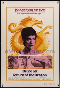 4b0229 RETURN OF THE DRAGON linen 1sh 1974 Bruce Lee kung fu classic, Chuck Norris, great images!