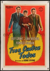 4c0128 TALK OF THE TOWN linen Argentinean 1943 great art of Cary Grant, Jean Arthur & Ronald Colman!