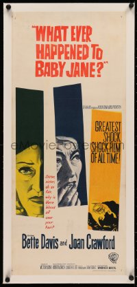 4c0172 WHAT EVER HAPPENED TO BABY JANE? linen Aust daybill 1963 Aldrich, Bette Davis & Joan Crawford!