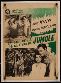 4c0149 LAW OF THE JUNGLE linen Belgian 1940s Arline Judge, John King, Mantan Moreland, African natives