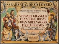 4c0209 SARABAND FOR DEAD LOVERS linen British quad 1948 Stewart Granger, Medley art, ultra rare!