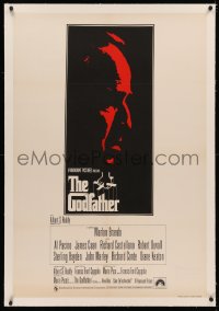 4c0214 GODFATHER linen English 1sh 1972 silhouette art of Marlon Brando, Francis Ford Coppola classic!