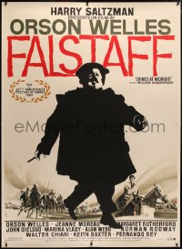 4c0026 CHIMES AT MIDNIGHT linen French 1p 1966 different art of Orson Welles as Falstaff by Landi!