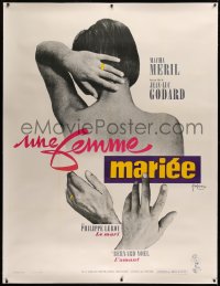 4c0034 MARRIED WOMAN linen French 1p 1965 Godard's Une femme mariee, controversial sex triangle!