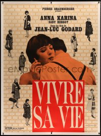 4c0038 MY LIFE TO LIVE linen French 1p 1962 Jean-Luc Godard's Vivre sa Vie, prostitute Anna Karina!
