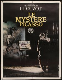4c0039 MYSTERY OF PICASSO linen French 1p R1980s Le Mystere Picasso, Henri-Georges Clouzot & Pablo!