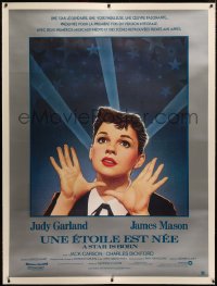4c0047 STAR IS BORN linen French 1p R1983 great Amsel art of Judy Garland, James Mason, classic!