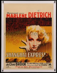 4c0109 SHANGHAI EXPRESS linen French 24x31 1932 wonderful Soubie art of Marlene Dietrich, ultra rare!