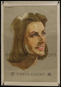 4c0087 GRETA GARBO linen German personality poster 1940s Kurt Glombig art of the MGM leading lady!