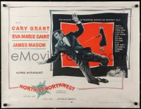 4c0231 NORTH BY NORTHWEST linen 1/2sh 1959 Cary Grant, Eva Marie Saint, Alfred Hitchcock classic!