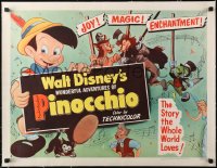 4c0236 PINOCCHIO linen 1/2sh R1954 Disney classic cartoon about a wooden boy who wants to be real!
