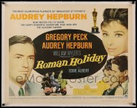 4c0240 ROMAN HOLIDAY linen 1/2sh R1962 Audrey Hepburn & Gregory Peck, directed by William Wyler!
