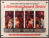 4c0242 STREETCAR NAMED DESIRE linen 1/2sh 1951 Marlon Brando, Vivien Leigh, Kazan, Tennessee Williams