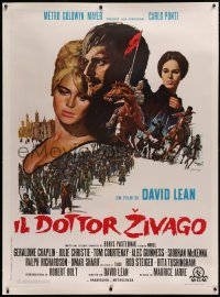 4c0007 DOCTOR ZHIVAGO linen Italian 1p 1966 Omar Sharif, Julie Christie, David Lean, Terpning art!