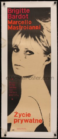 4c0174 VERY PRIVATE AFFAIR linen Polish 12x33 1964 Louis Malle's Vie Privee, Brigitte Bardot, rare!