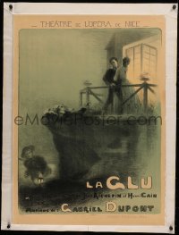 4c0266 LA GLU linen 26x36 French stage poster 1910 Theare de L'Opera in Nice, art by Robert Dupont!