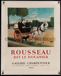 4c0277 ROUSSEAU DIT LE DOUANIER linen 21x26 French museum/art exhibition 1961 Henri Rousseau art!