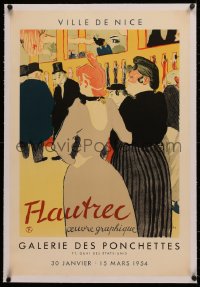 4c0278 T-LAUTREC OEUVRE GRAPHIQUE linen 20x30 French museum/art exhibition 1954 Toulouse-Lautrec art!