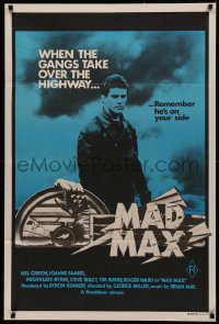 4d0035 MAD MAX Aust 1sh 1979 George Miller post-apocalyptic classic, Gibson, rare blue matte style!