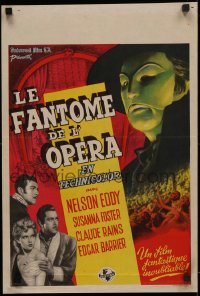 4d0454 PHANTOM OF THE OPERA Belgian 1945 masked Claude Rains over top cast and audience, ultra rare!