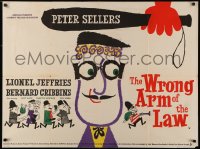 4d0267 WRONG ARM OF THE LAW British quad 1963 Stevens art of Peter Sellers about to be hit, rare!
