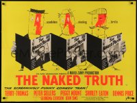 4d0268 YOUR PAST IS SHOWING dayglo British quad 1957 Peter Sellers, Terry-Thomas, Naked Truth, rare!