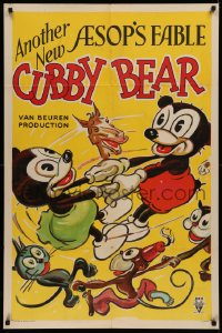 4d0278 CUBBY BEAR 1sh 1933 great art of Van Beuren cartoon animal characters from Aesop's fables!