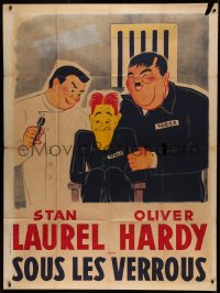 4d0179 PARDON US French 1p R1940s different art of convicts Stan Laurel & Oliver Hardy, rare!