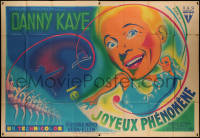 4d0177 WONDER MAN French 2p 1948 colorful Segogne art of Danny Kaye & Virginia Mayo, ultra rare!
