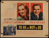 4d0133 TO BE OR NOT TO BE 1/2sh 1942 Carole Lombard, Jack Benny, directed by Ernst Lubitsch, rare!