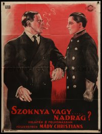 4d0060 MISS CHAUFFEUR Hungarian 37x50 1928 art of Mady Christians disguised as a man, ultra rare!