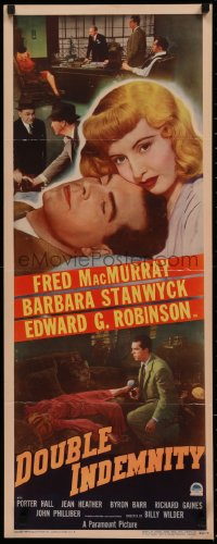 4d0098 DOUBLE INDEMNITY insert 1944 Billy Wilder, fantastic images of Barbara Stanwyck & MacMurray!